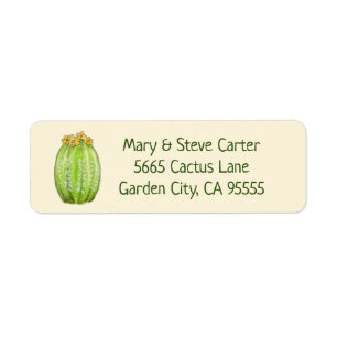Étiquette de adresse de cactus Golden Barrel