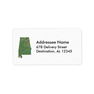 Étiquette de adresse de carte Alabama