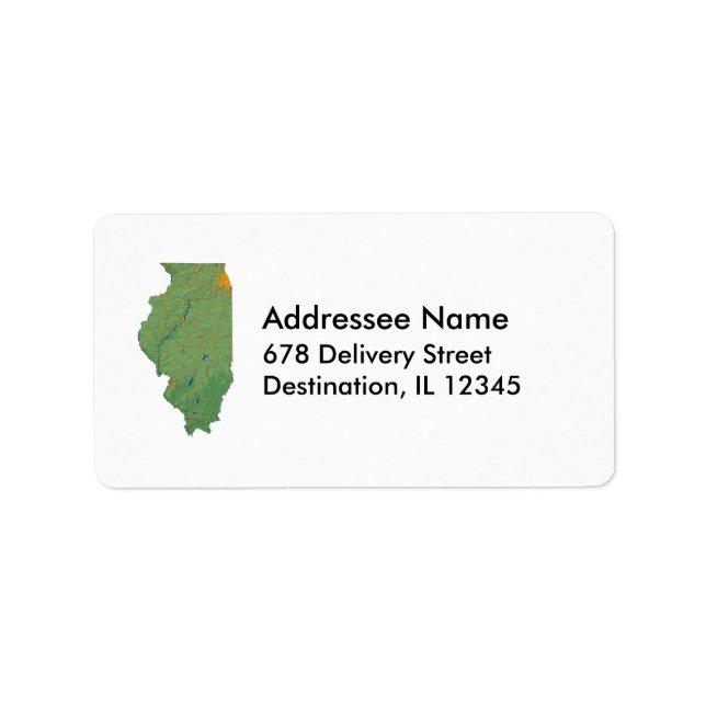 Étiquette de adresse de carte de l'Illinois (Devant)