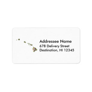 Étiquette de adresse de carte d'Hawaï