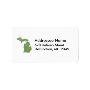 Étiquette de adresse de carte du Michigan