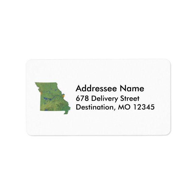 Étiquette de adresse de carte du Missouri (Devant)