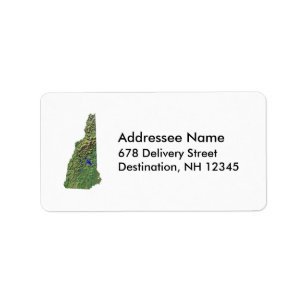 Étiquette de adresse de carte du New Hampshire
