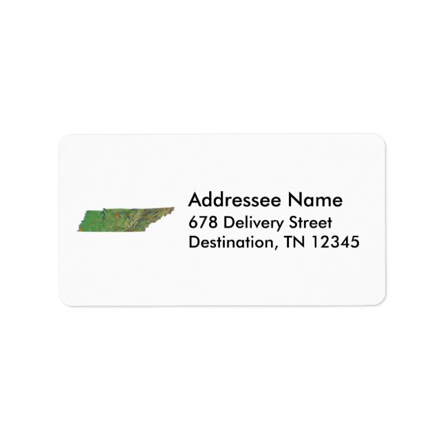 Étiquette de adresse de carte du Tennessee (Devant)
