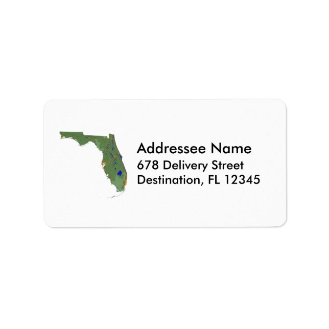 Étiquette de adresse de carte Floride (Devant)