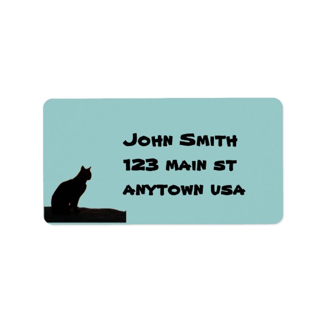 Étiquette de adresse de chat noir (Devant)