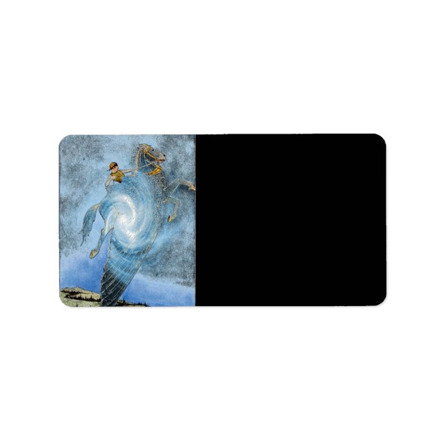 Étiquette de adresse de cheval ailé (Devant)