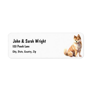 Étiquette de adresse de chien Akita personnalisé