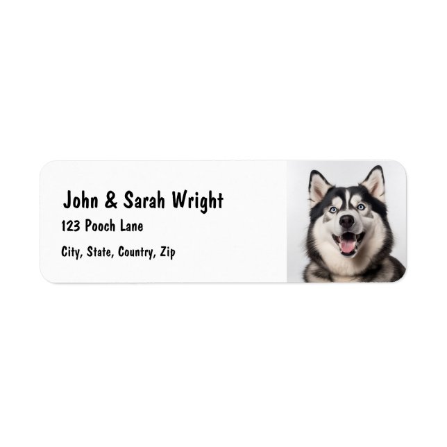 Étiquette de adresse de chien de malemute Husky pe (Devant)