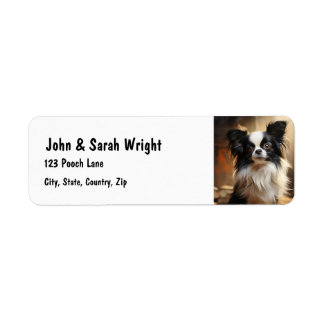 Étiquette de adresse de chien de papillon personna
