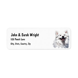 Étiquette de adresse de chien Samoyé personnalisé