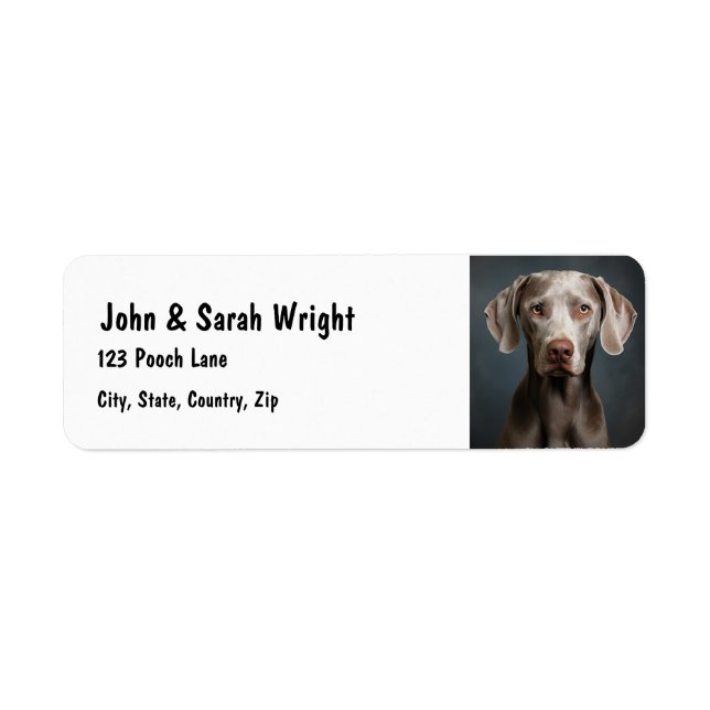 Étiquette de adresse de chien Weimaraner personnal (Devant)