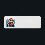 Étiquette de adresse de Christmas Otter<br><div class="desc">étiquette de adresse de noël de la loutre</div>