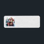 Étiquette de adresse de Christmas Otter<br><div class="desc">étiquette de adresse de noël de la loutre</div>