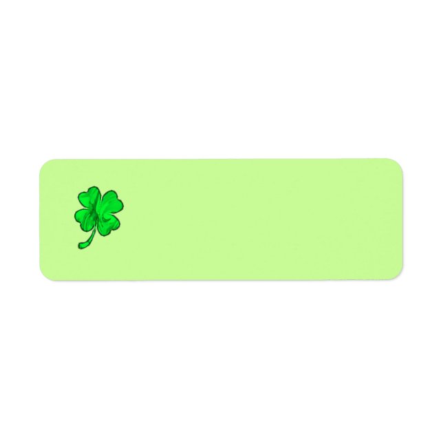 ÉTIQUETTE DE ADRESSE DE CLOVER À QUATRE FEUILLES (Devant)