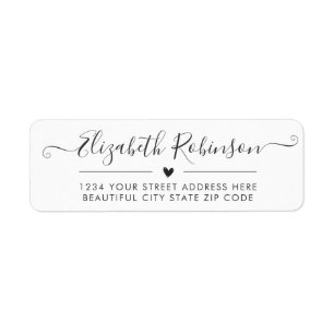Étiquette de adresse de coeur chic et élégant