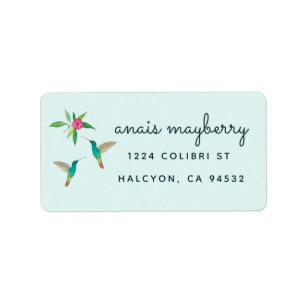 Étiquette de adresse de colibri