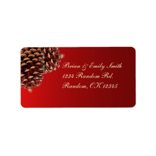 Étiquette de adresse de cône de pin roux