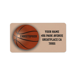 Étiquette de adresse de coutume de basket-ball