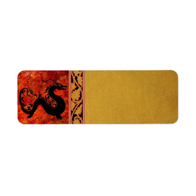 Étiquette de adresse de dragon asiatique (Devant)