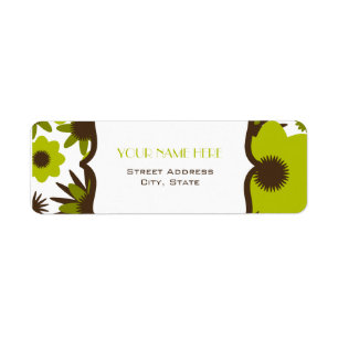 Étiquette de adresse de fleur - rétros fleurs
