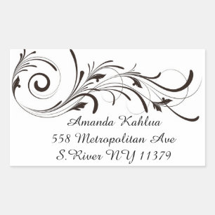Étiquette de adresse de fleurs