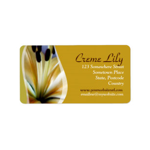 Étiquette de adresse de fleurs Creme Lily
