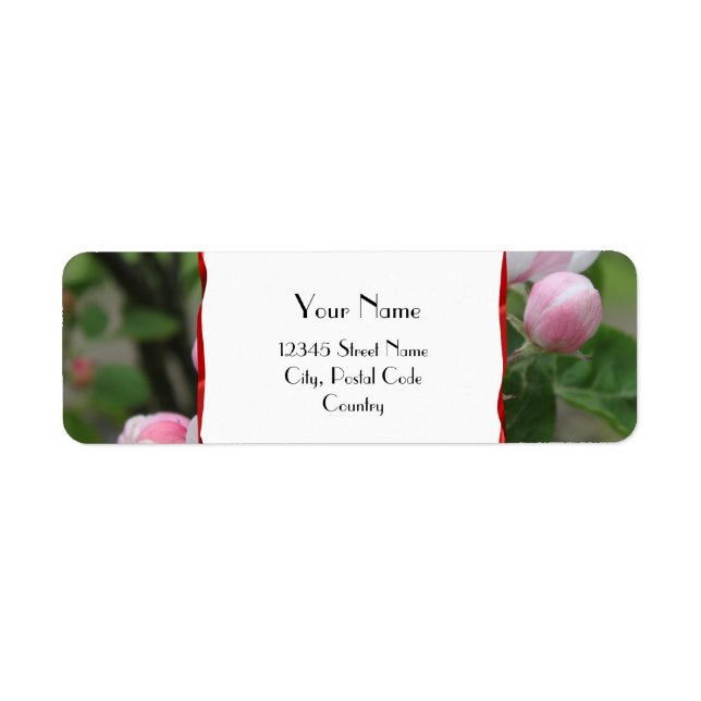 étiquette de adresse de fleurs de pomme (Devant)