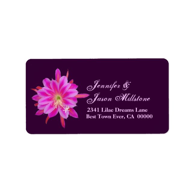 Étiquette de adresse de fleurs tropicales rose et  (Devant)