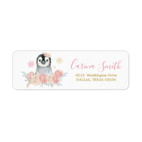 Étiquette de adresse de flocon de neige pour fille