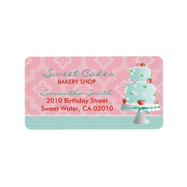 Étiquette de adresse de gâteau aux fraises C (Devant)