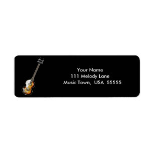 Étiquette de adresse de guitare basse de violon