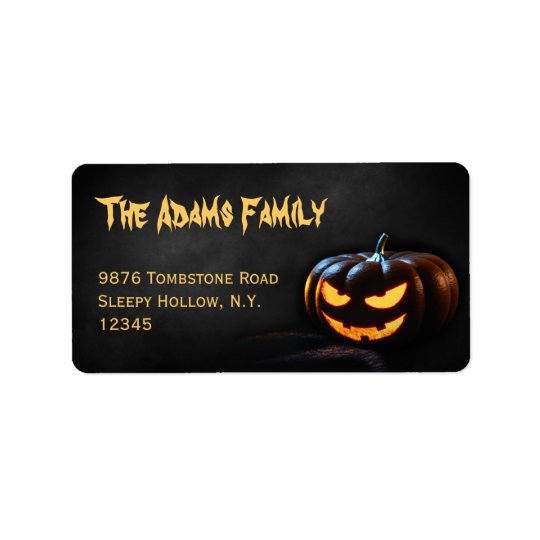 Étiquette de adresse de Jack-o'-lantern Halloween