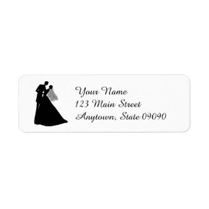 Étiquette de adresse de jeune mariée et de mari
