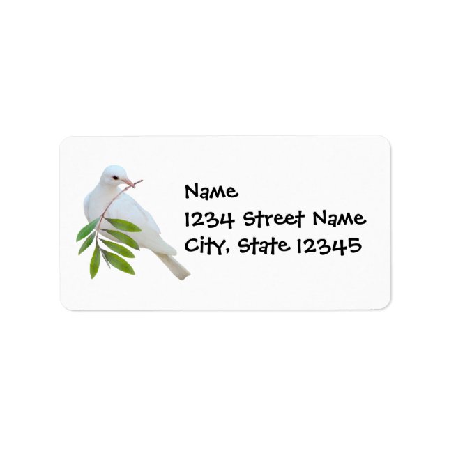 Étiquette de adresse de la branche de Dove Olive (Devant)