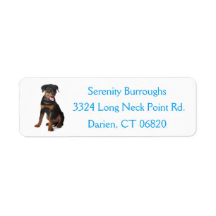 Étiquette de adresse de la canine bleue de Chien
