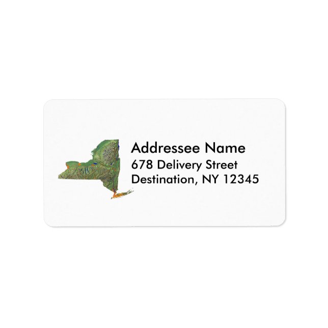 Étiquette de adresse de la carte de New York (Devant)