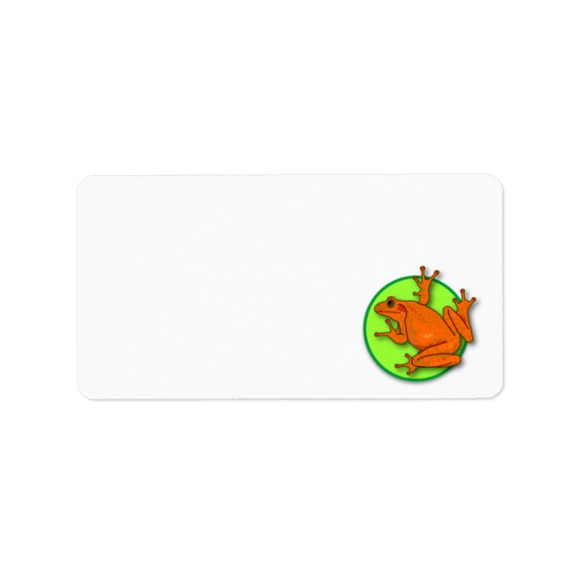 Étiquette de adresse de la grenouille orange (Devant)
