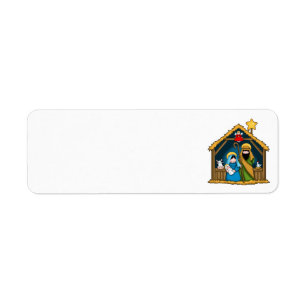 étiquette de adresse de la scène de la crèche