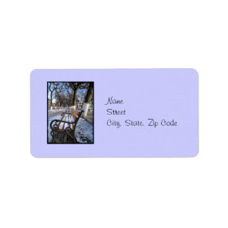 Étiquette de adresse de l'allée d'hiver