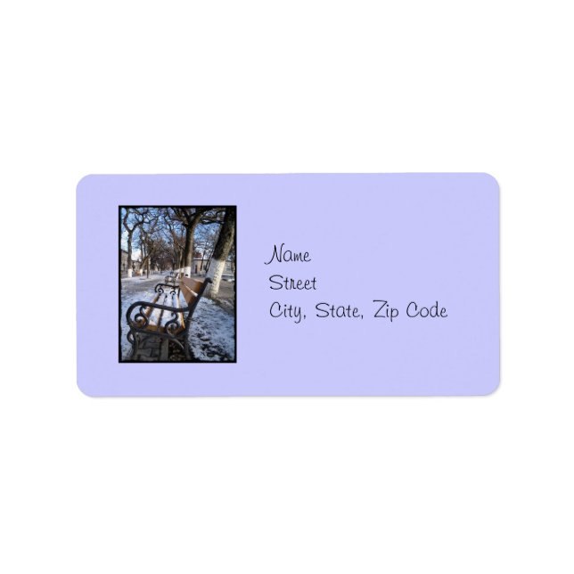 Étiquette de adresse de l'allée d'hiver (Devant)