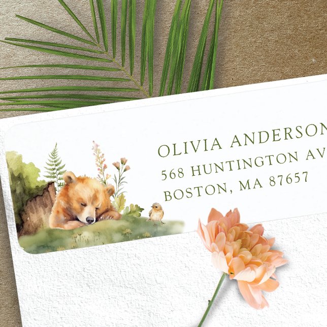 Étiquette de adresse de l'ours de Baby shower de l (Créateur téléchargé)