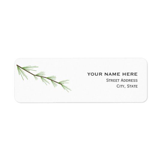 Étiquette de adresse de mariage de branche de pin