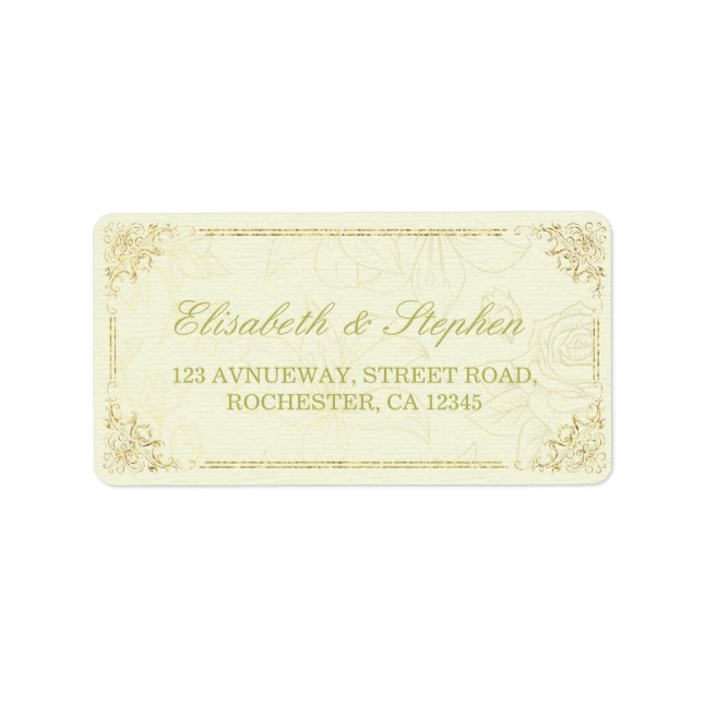 Étiquette de adresse de Mariage de cadre Floral Go (Devant)