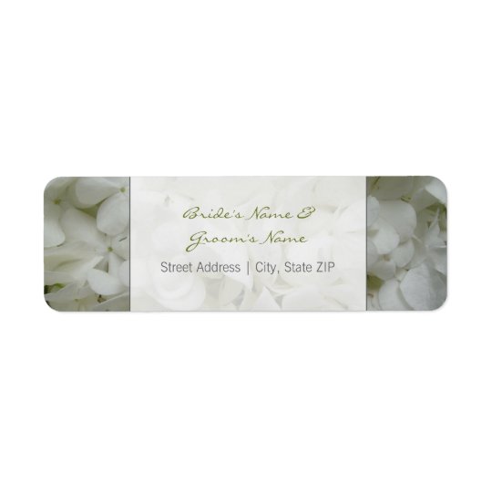 Étiquette de adresse de mariage - fleurs blanches
