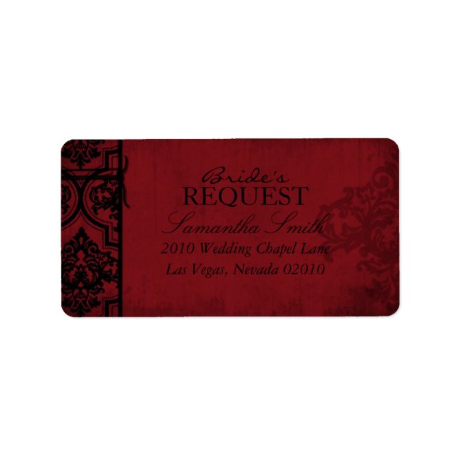 Étiquette de adresse de mariée Vampire B (Devant)