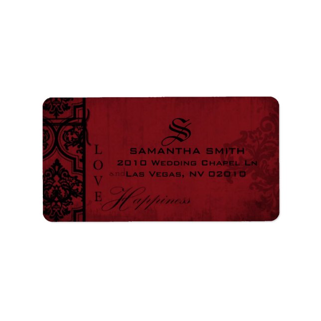 Étiquette de adresse de mariée Vampire D (Devant)