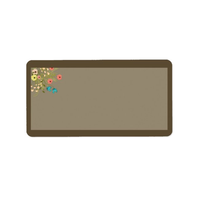 Étiquette de adresse de messagerie Mariage Fleur s (Devant)