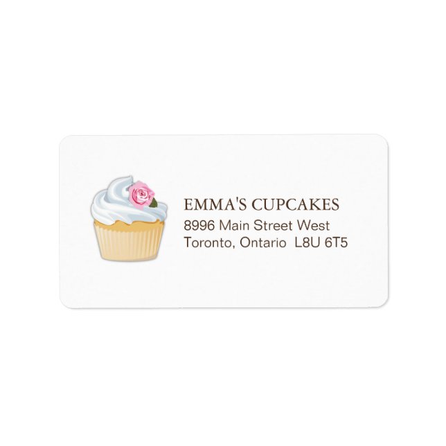 Étiquette de adresse de messagerie simple Cupcake (Devant)