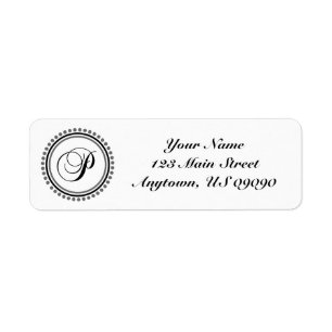 Étiquette de adresse de Mongram de cercle de poin